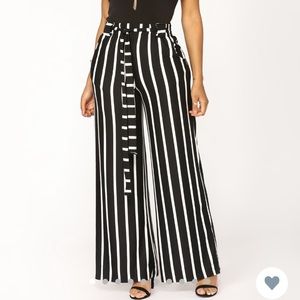 Fashion Nova Striped High Rise Pants